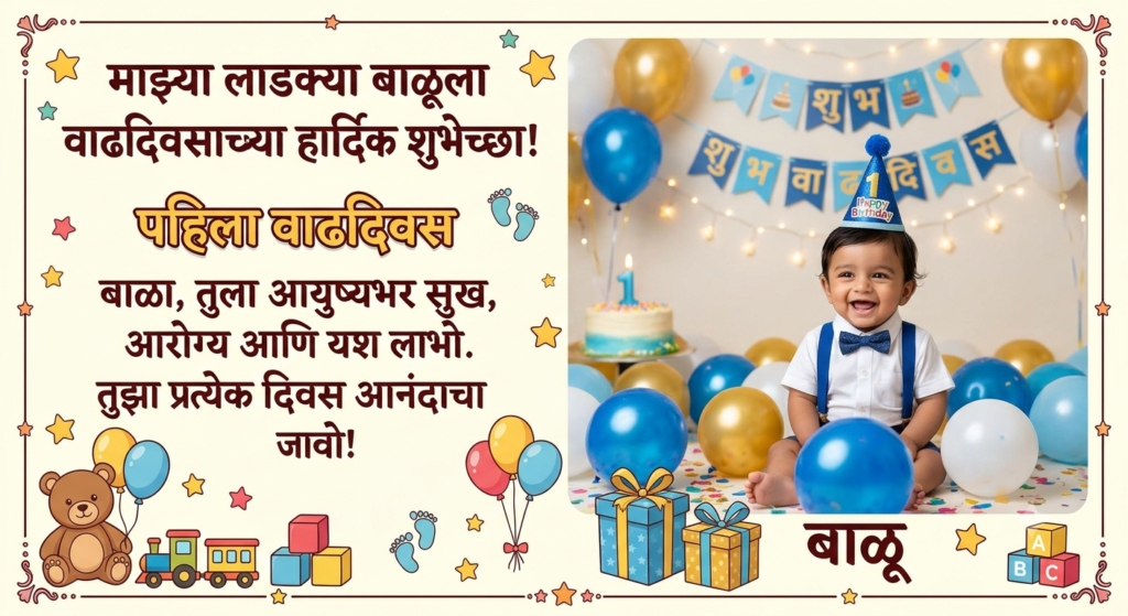 baby boy birthday wishes in marathi