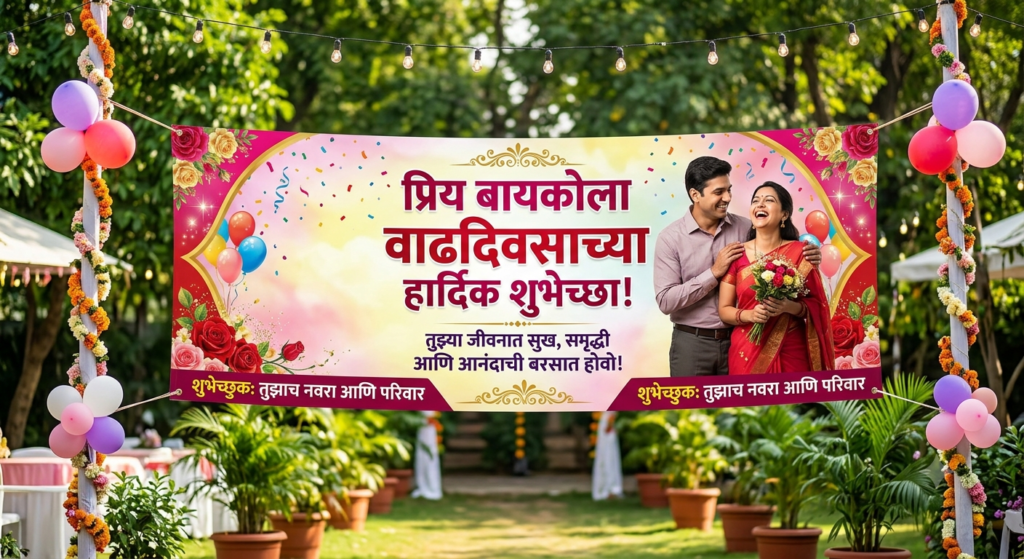 bayko wife birthday wishes in marathi banner