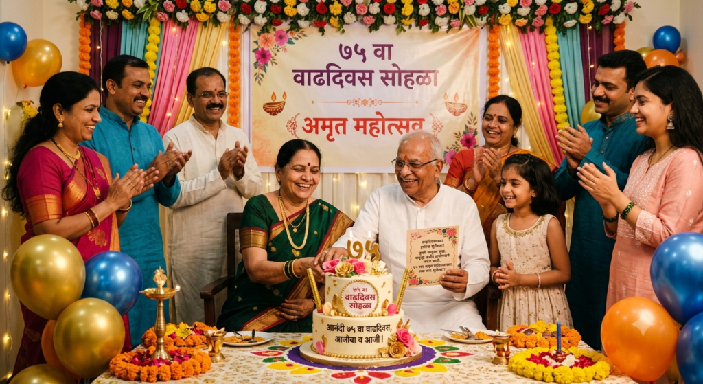 75th birthday wishes in marathi