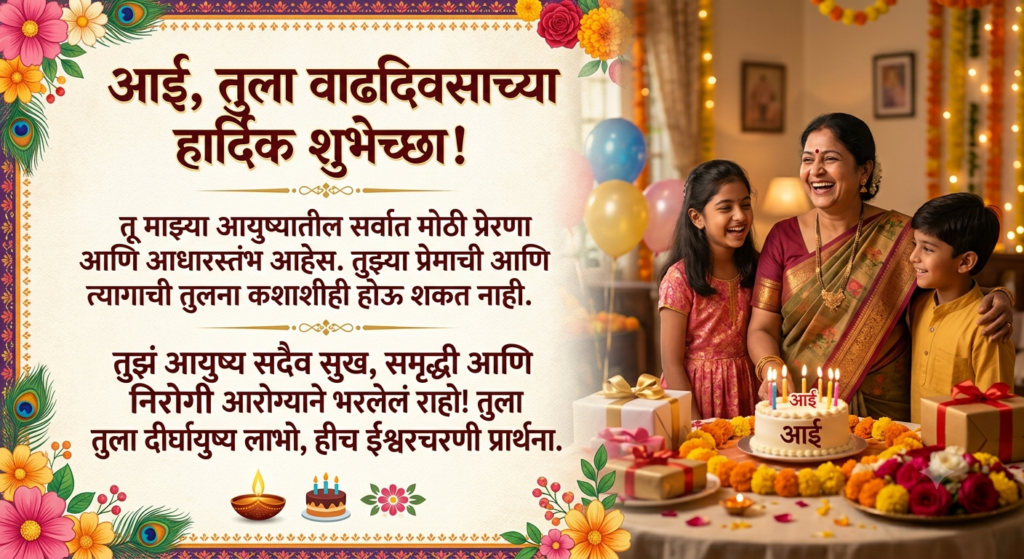 mom birthday wishes in marathi