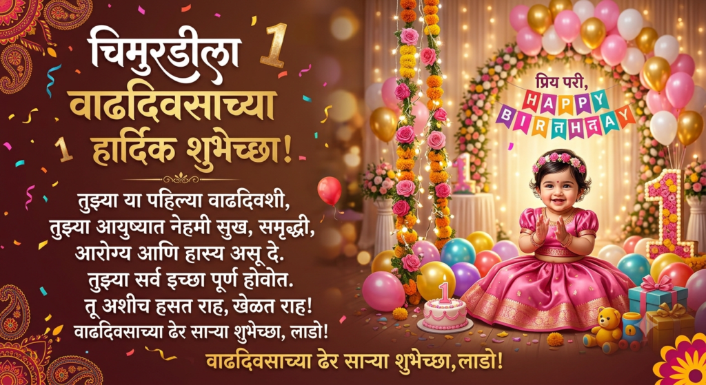 baby girl birthday wishes in marathi
